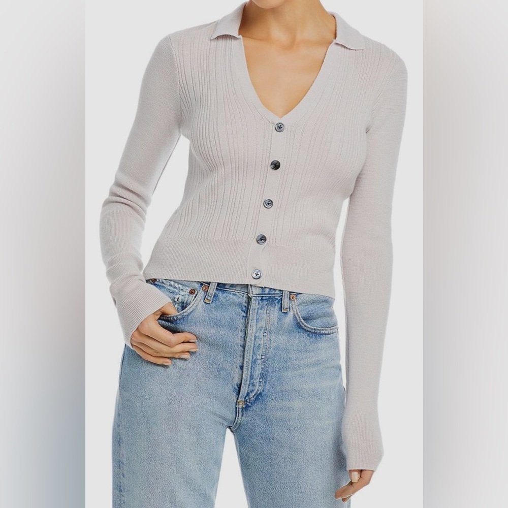 ATM Merino Wool Polo Cardigan S